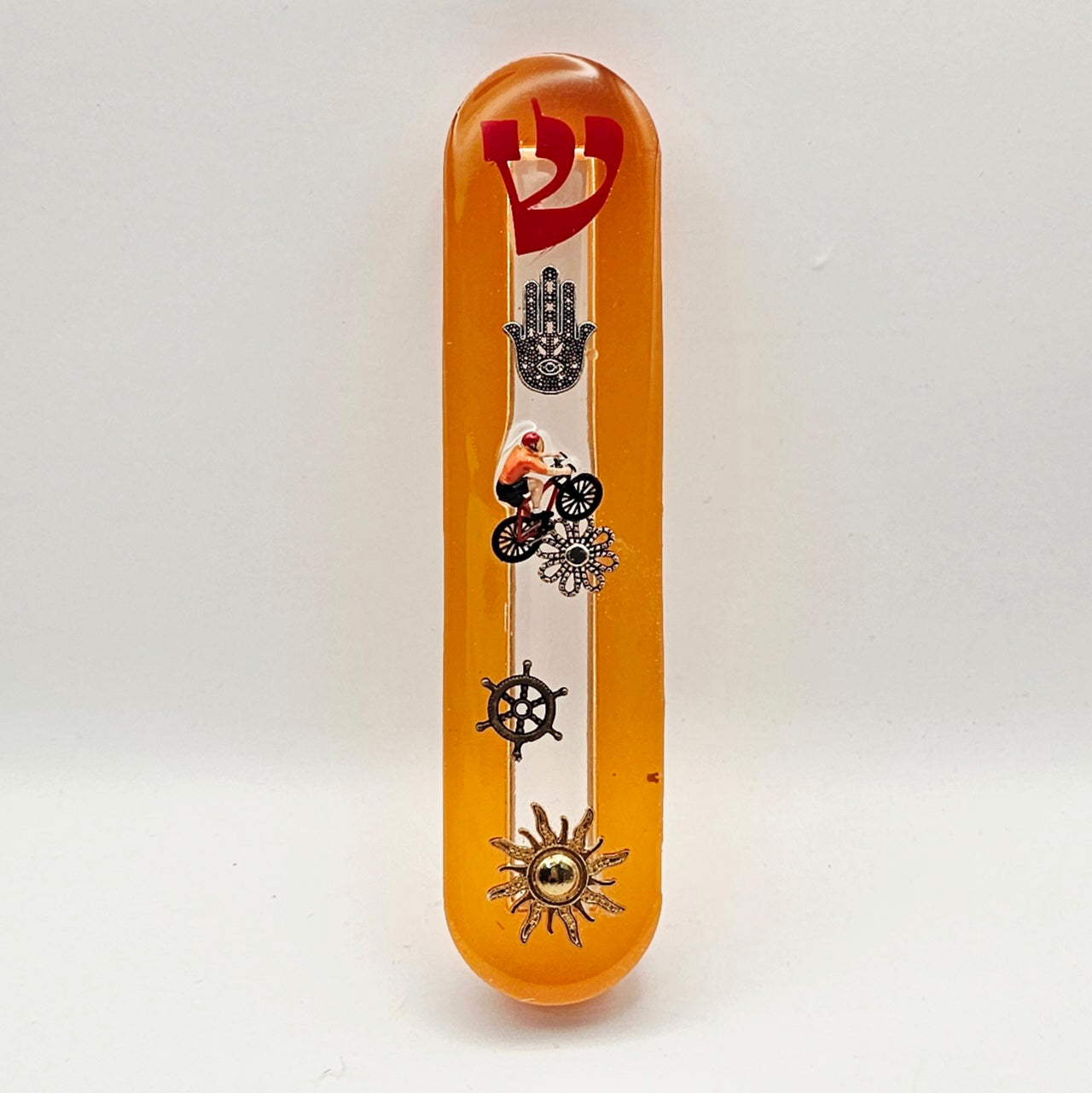 Mezuzah with a story - Bicycle - 12cm #310 מזוזה עם סיפור