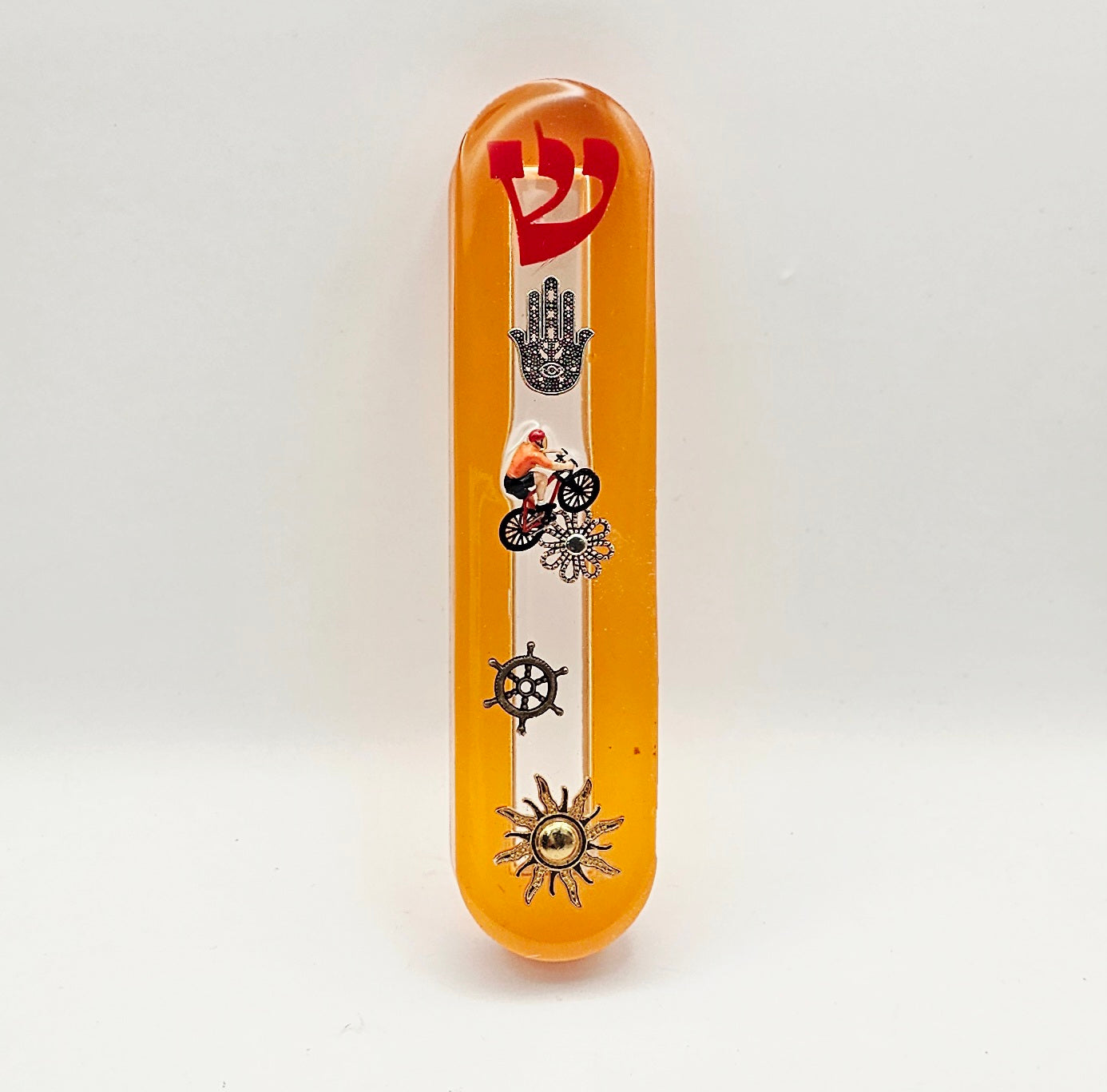 Mezuzah with a story - Bicycle - 12cm #310 מזוזה עם סיפור