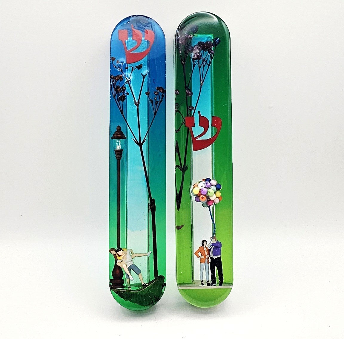 Mezuzah with a story - Loving Couple - 15cm #306 מזוזה עם סיפור