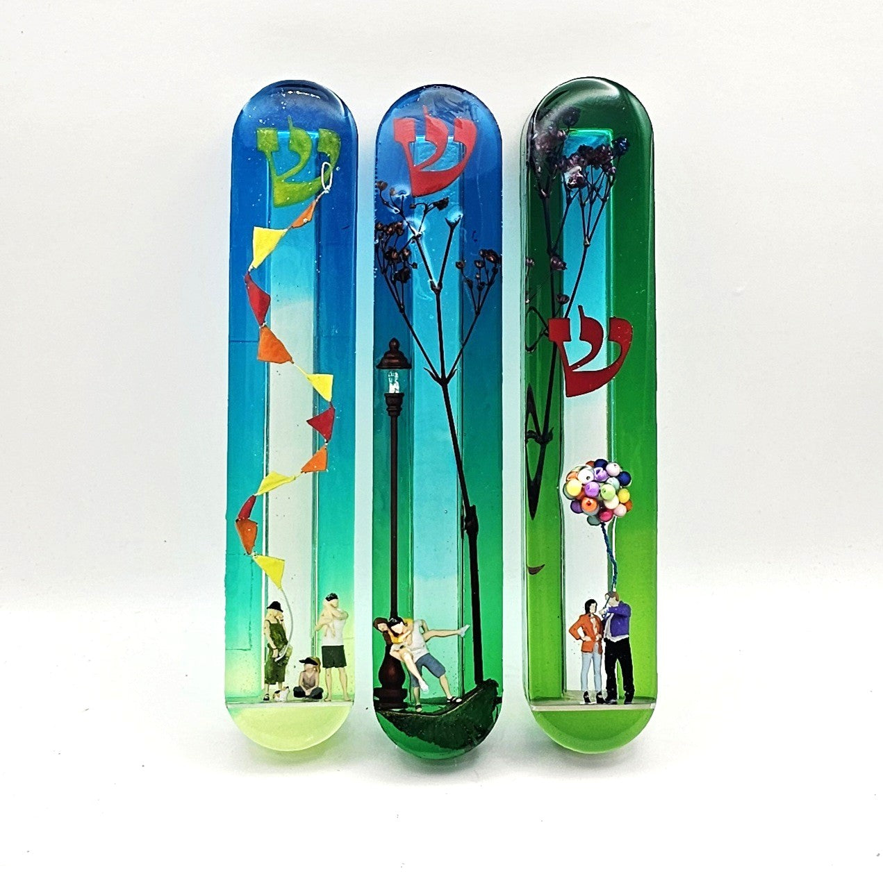 Mezuzah with a story - Loving Couple - 15cm #306 מזוזה עם סיפור