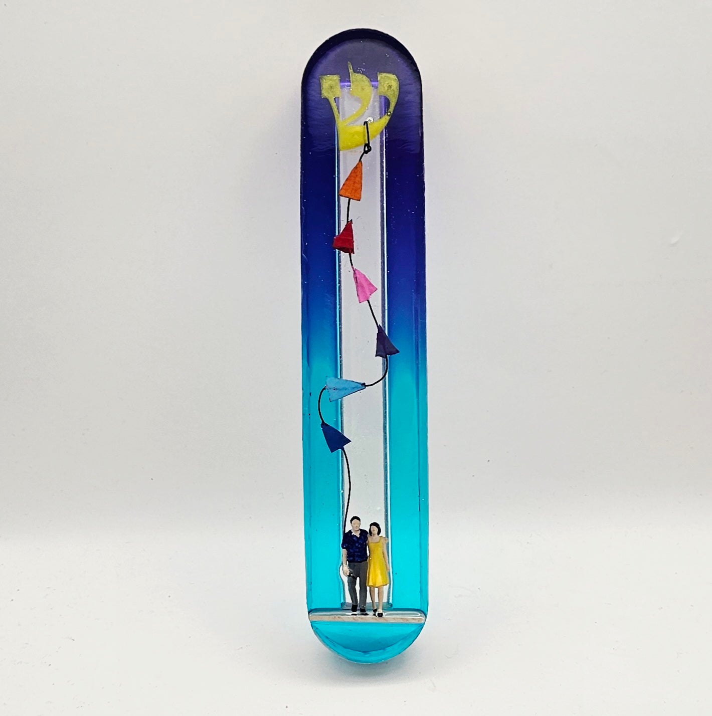 Mezuzah with a story - Loving Couple - 15cm #308 מזוזה עם סיפור