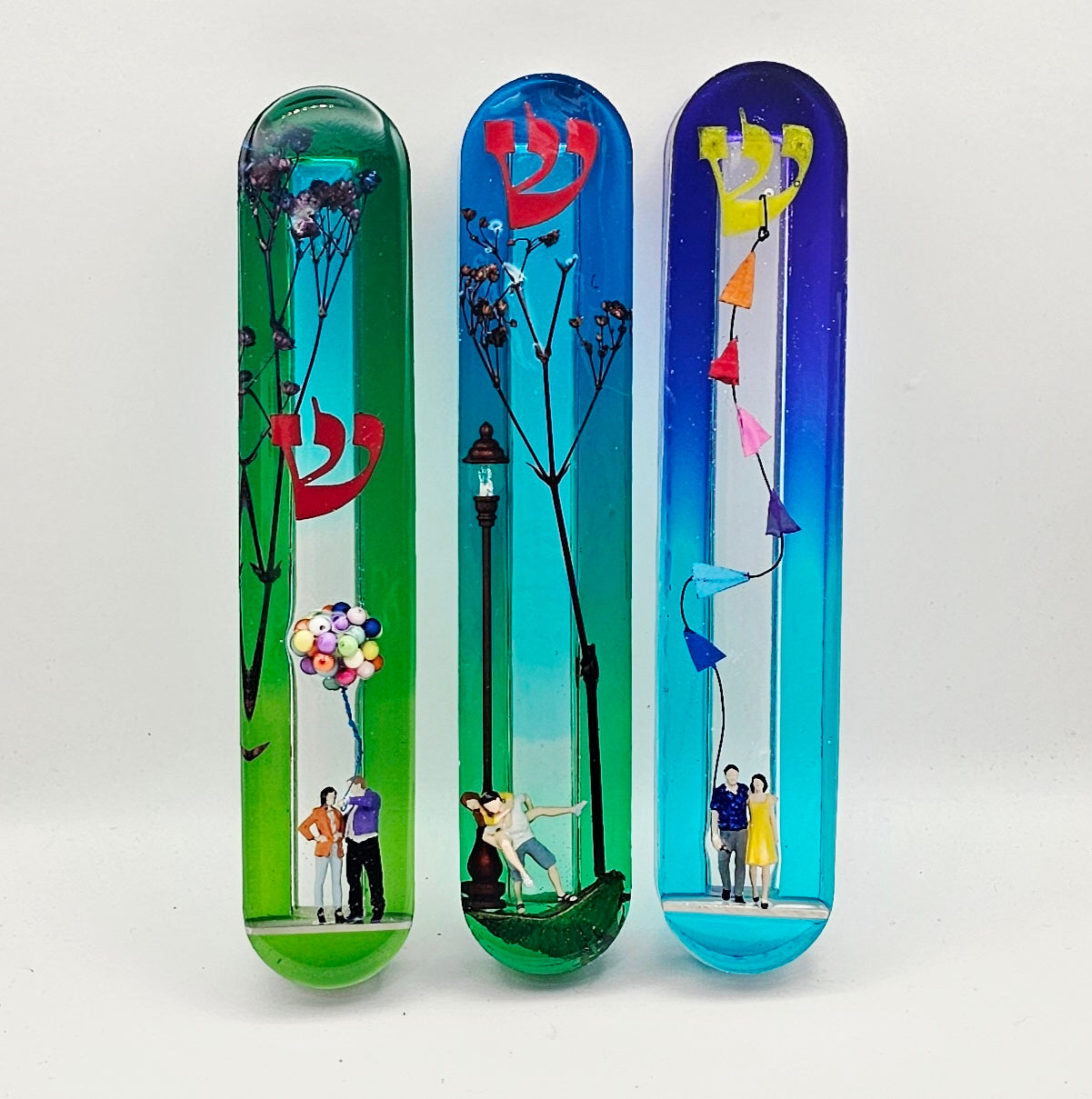 Mezuzah with a story - Loving Couple - 15cm #308 מזוזה עם סיפור
