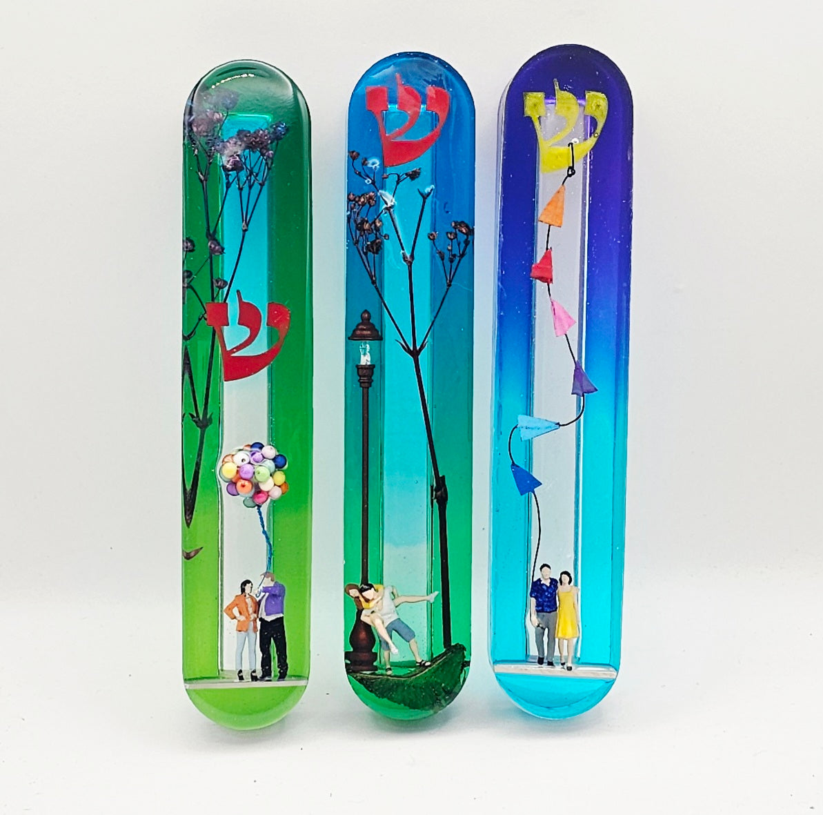 Mezuzah with a story - Loving Couple - 15cm #308 מזוזה עם סיפור