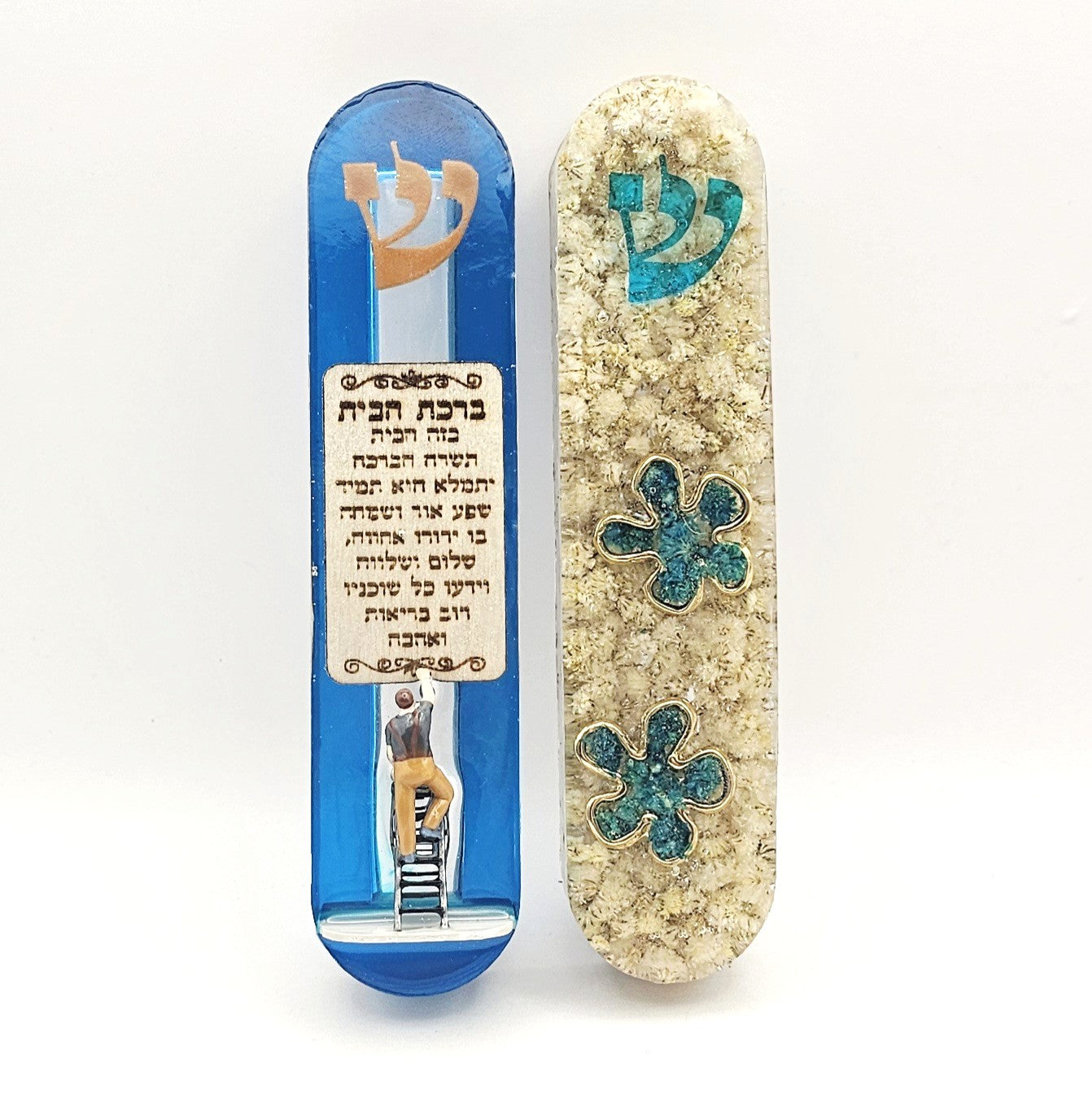 Mezuzah with a story - Flowers - 12cm #312 מזוזה עם סיפור