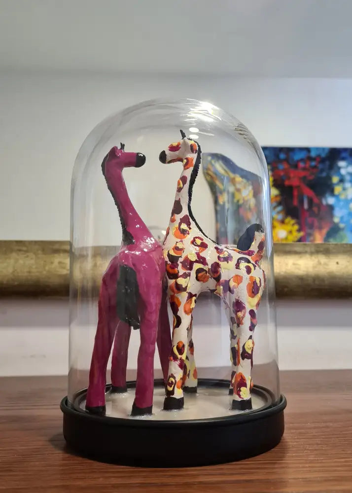 Colorful Giraffes in a Glass Dome #83 ג’ירפות בכיפת זכוכית