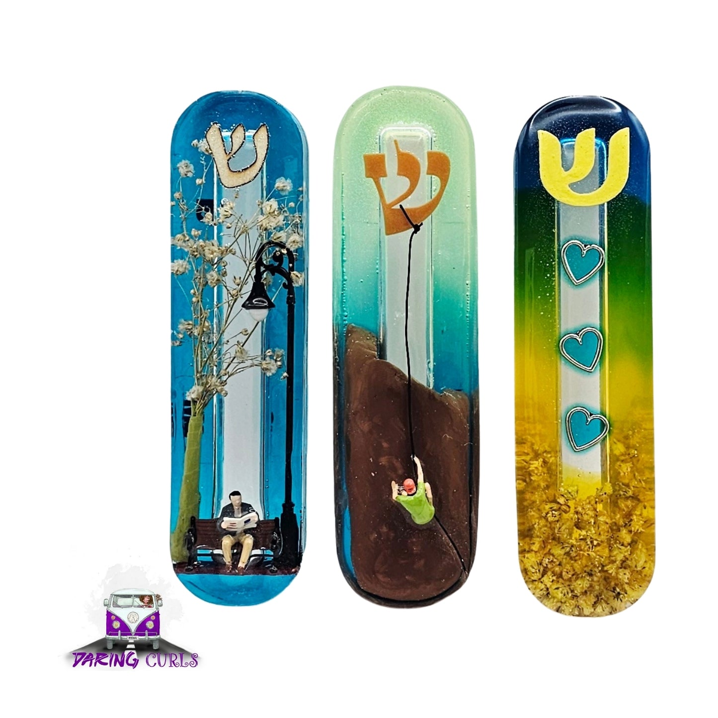 Mezuzah with a story - Hearts - 10cm #318 מזוזה עם סיפור