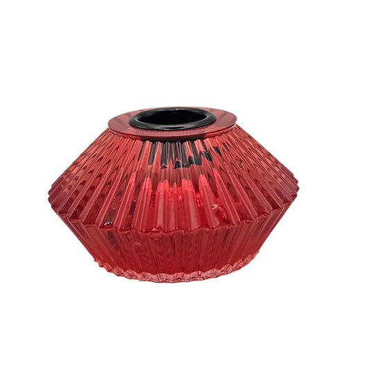Candle Holder Transparent #28 פמוט אדום