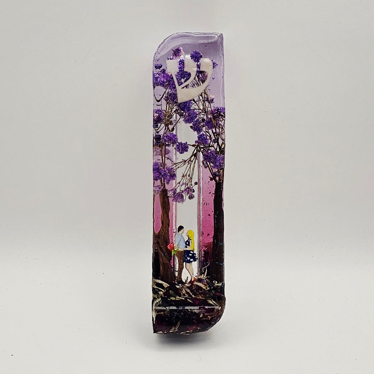 Mezuzah with a story - Loving Couple - 12cm #261 מזוזה עם סיפור