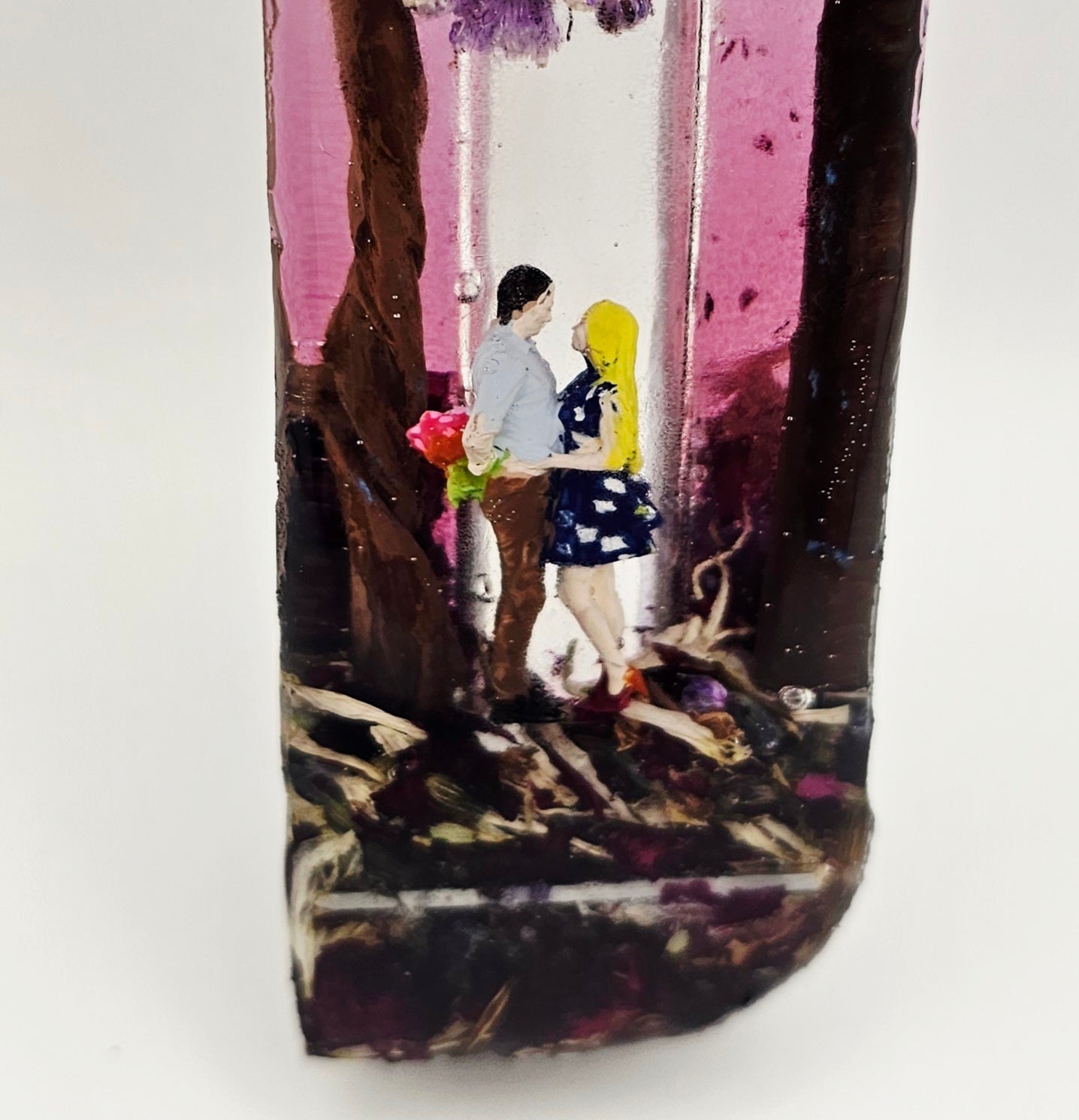 Mezuzah with a story - Loving Couple - 12cm #261 מזוזה עם סיפור