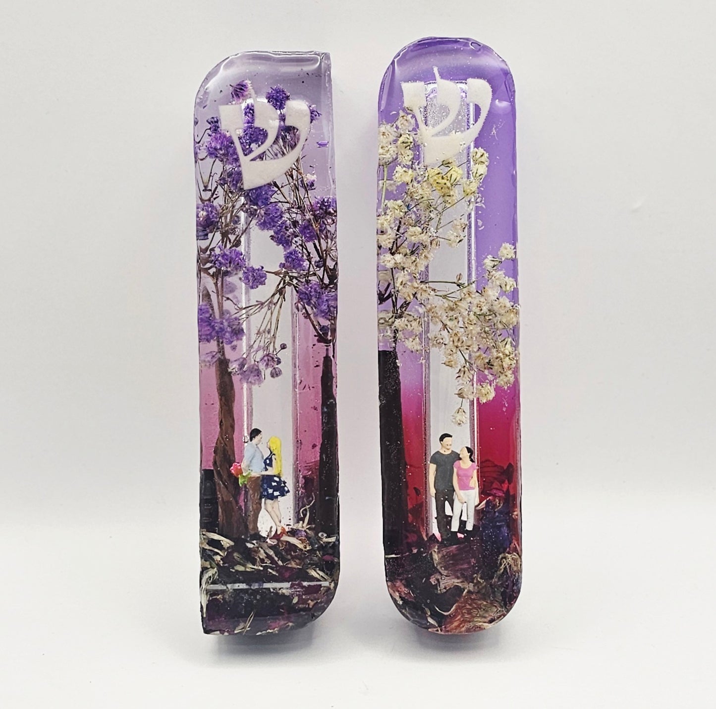 Mezuzah with a story - Loving Couple - 12cm #261 מזוזה עם סיפור