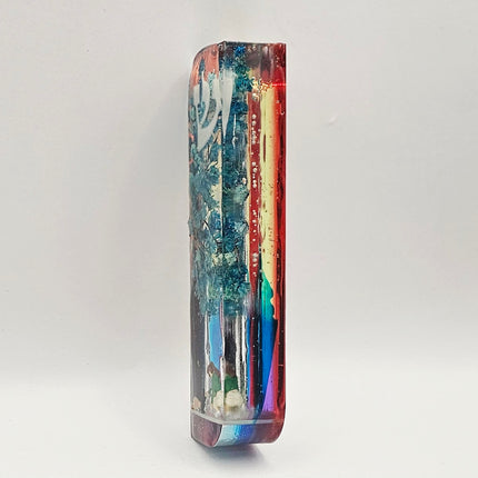 Mezuzah with a story - Lady with Kittens - 10cm #259