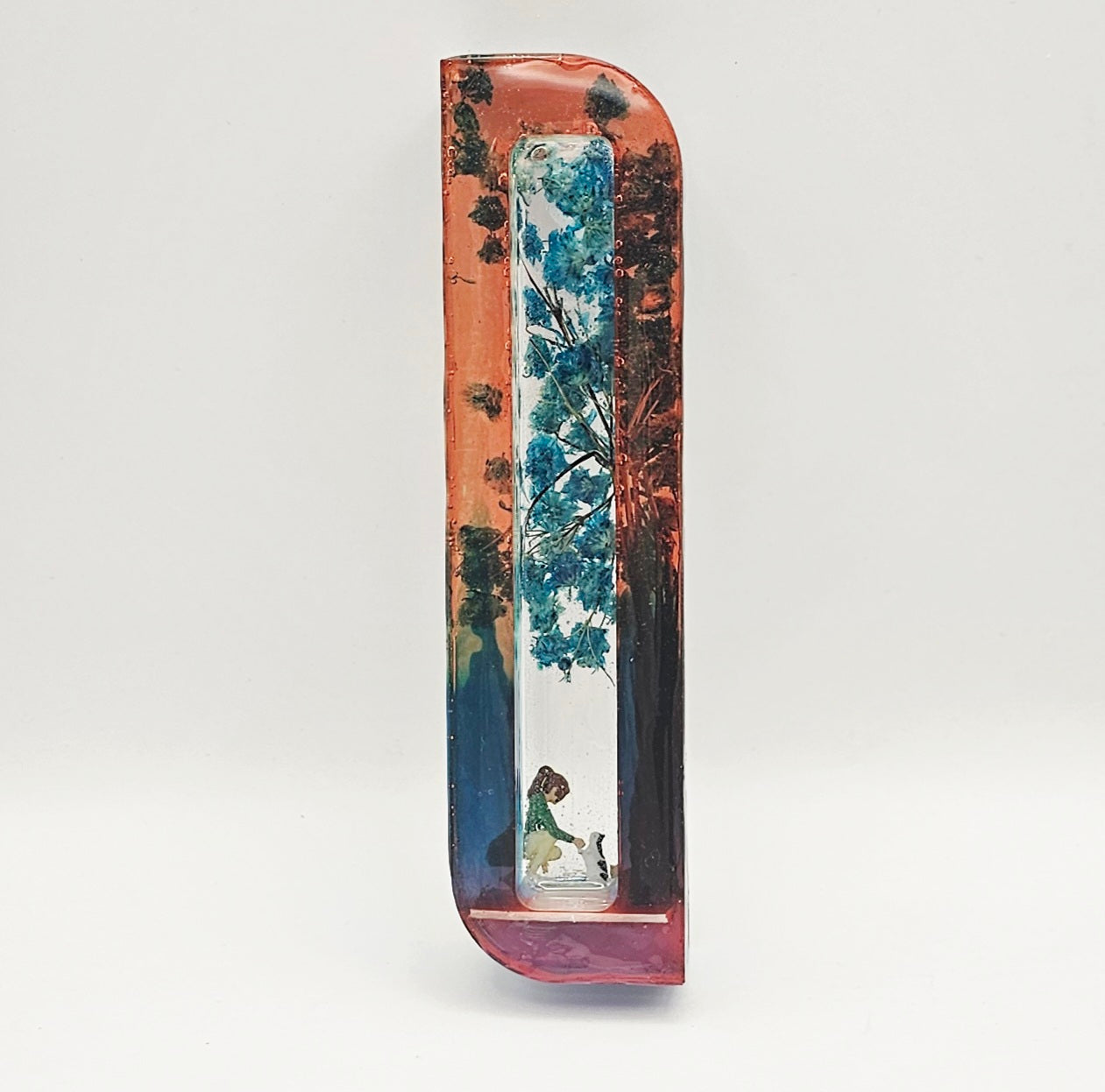 Mezuzah with a story - Lady with Kittens - 10cm #259 מזוזה עם סיפור
