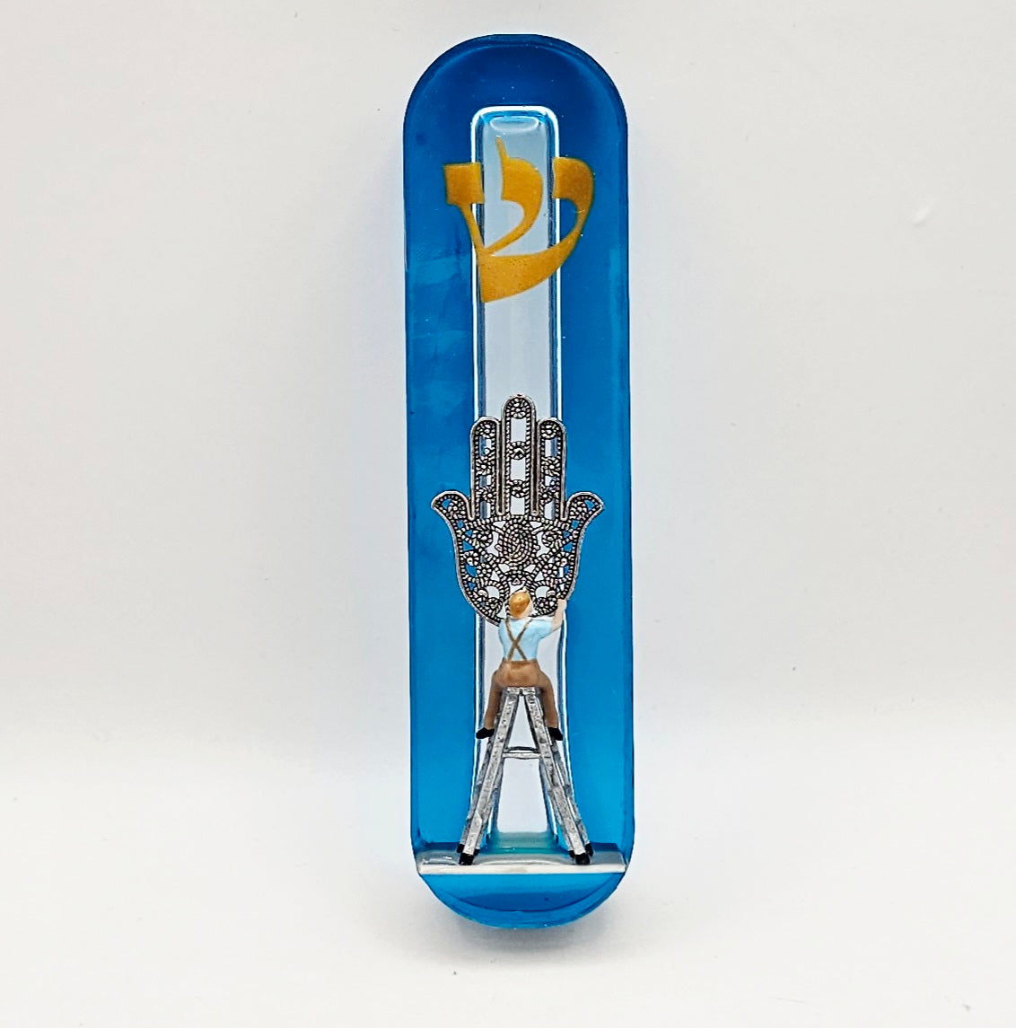 Mezuzah with a story - Hamsa - 10cm #266 מזוזה עם סיפור