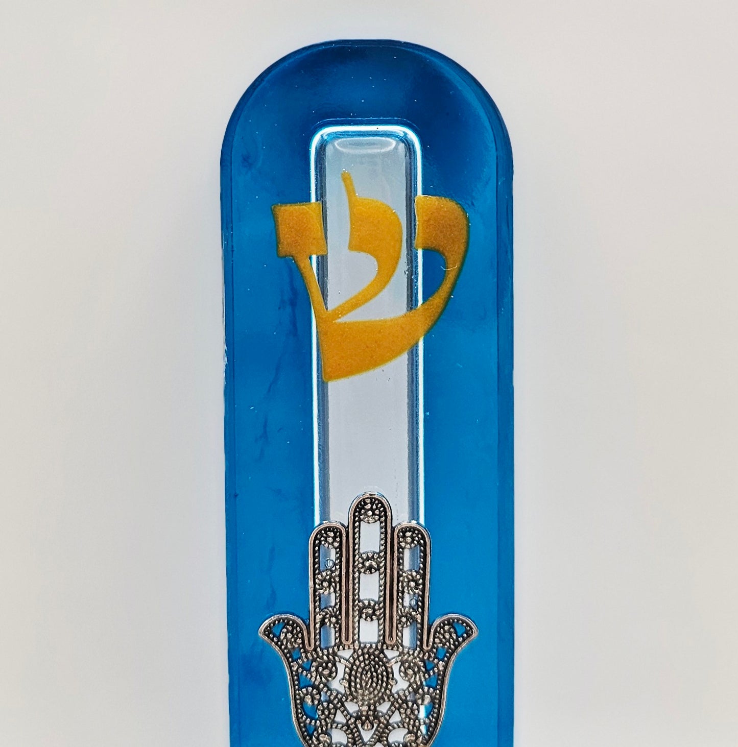 Mezuzah with a story - Hamsa - 10cm #266 מזוזה עם סיפור