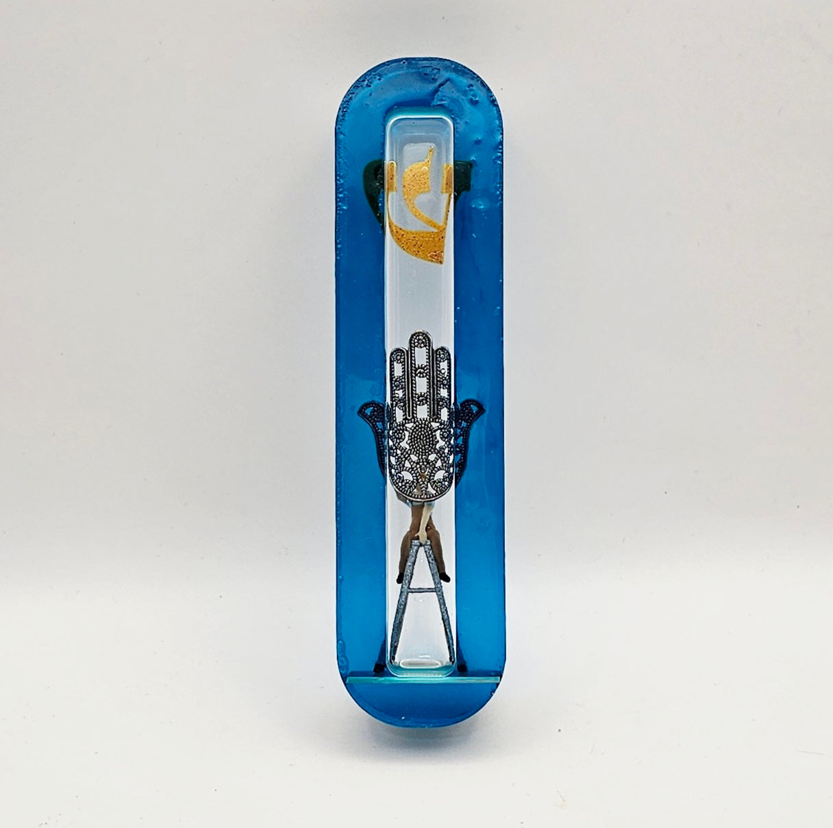 Mezuzah with a story - Hamsa - 10cm #266 מזוזה עם סיפור