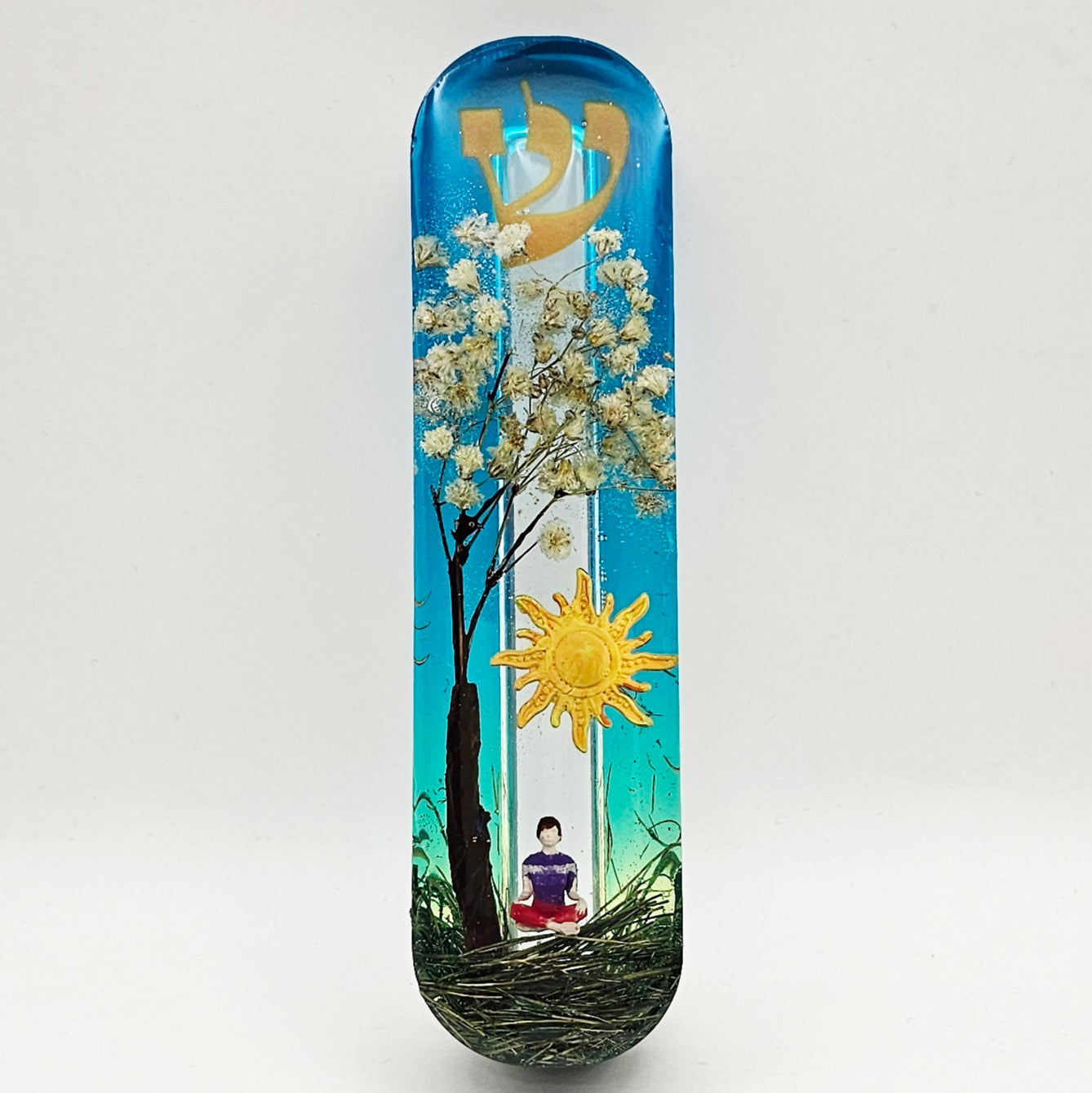 Mezuzah with a story - Meditation-10cm #279 מזוזה עם סיפור