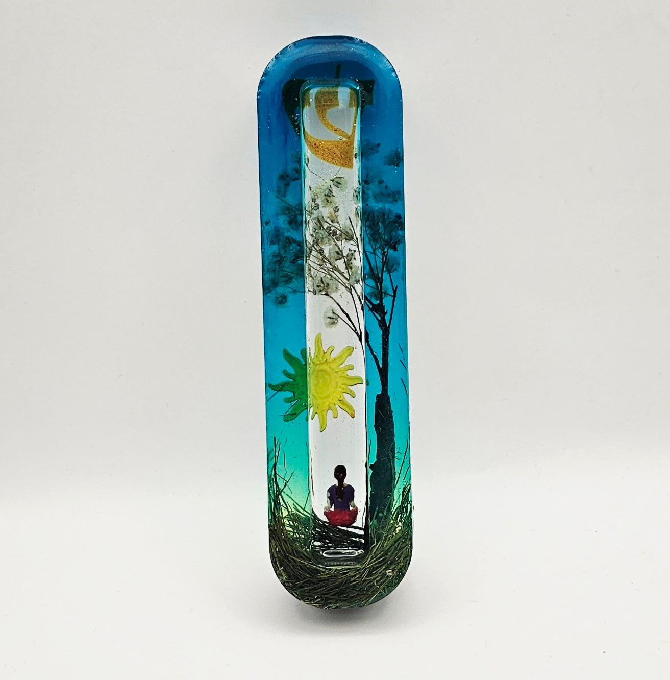 Mezuzah with a story - Meditation-10cm #279 מזוזה עם סיפור