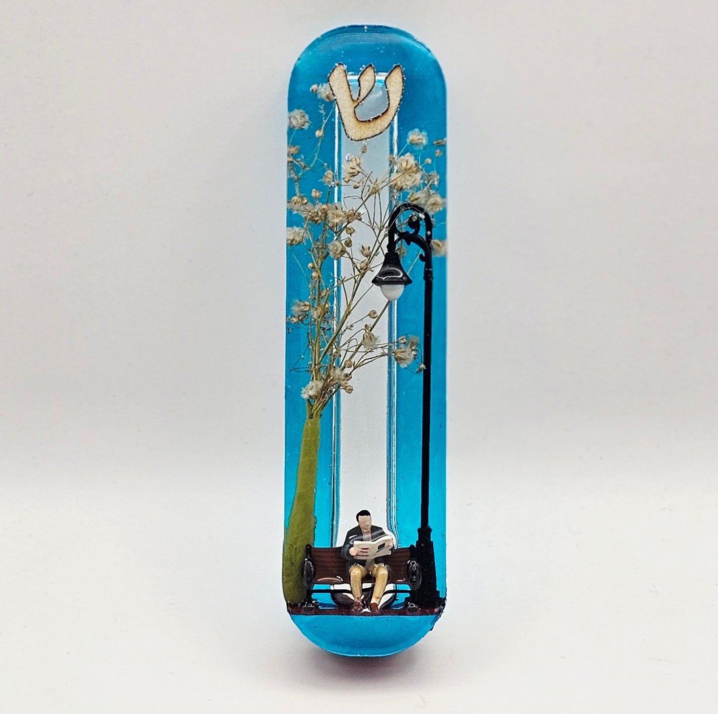 Mezuzah with a story - Happy Man -10cm #285 מזוזה עם סיפור