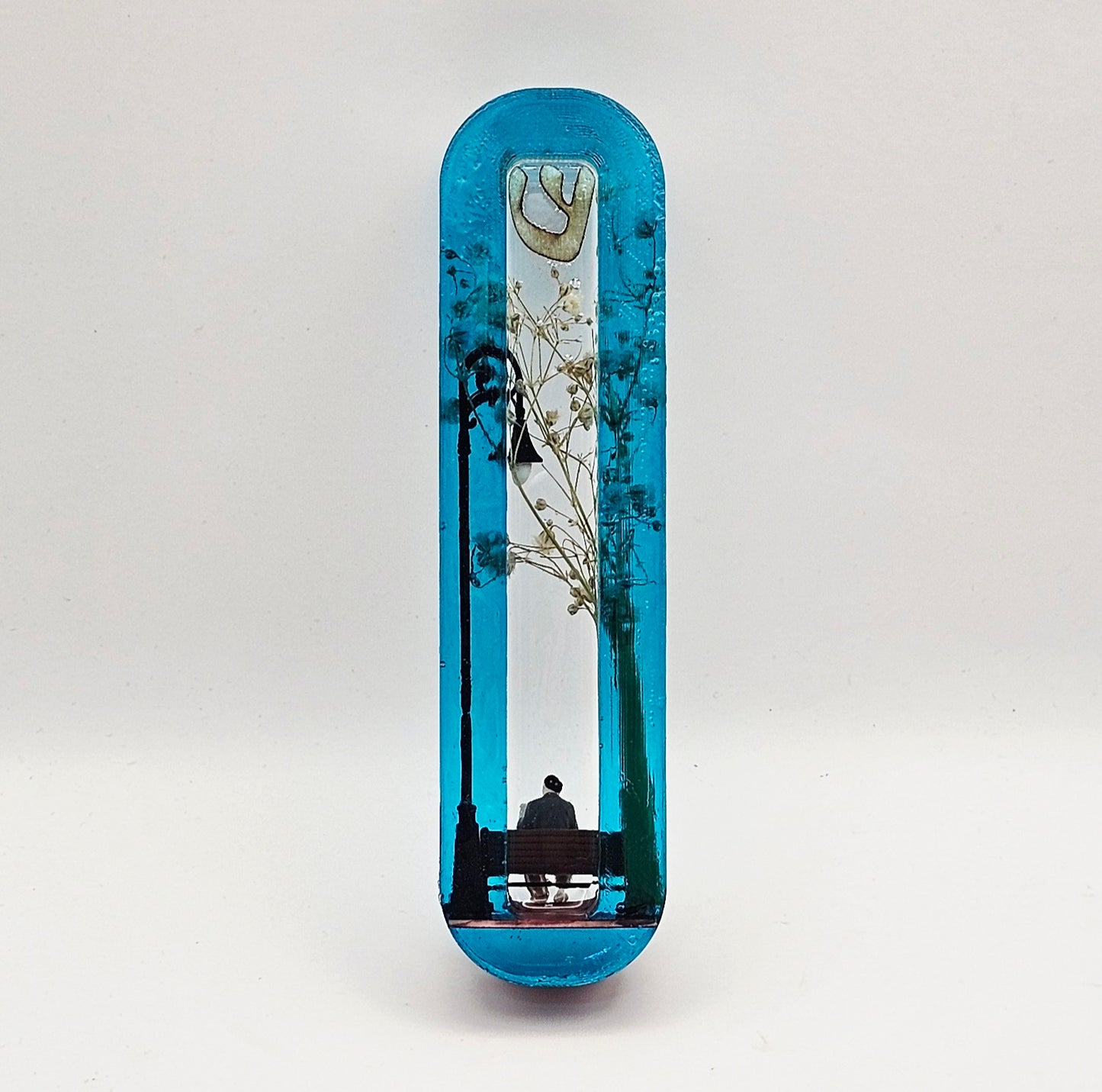 Mezuzah with a story - Happy Man -10cm #285 מזוזה עם סיפור