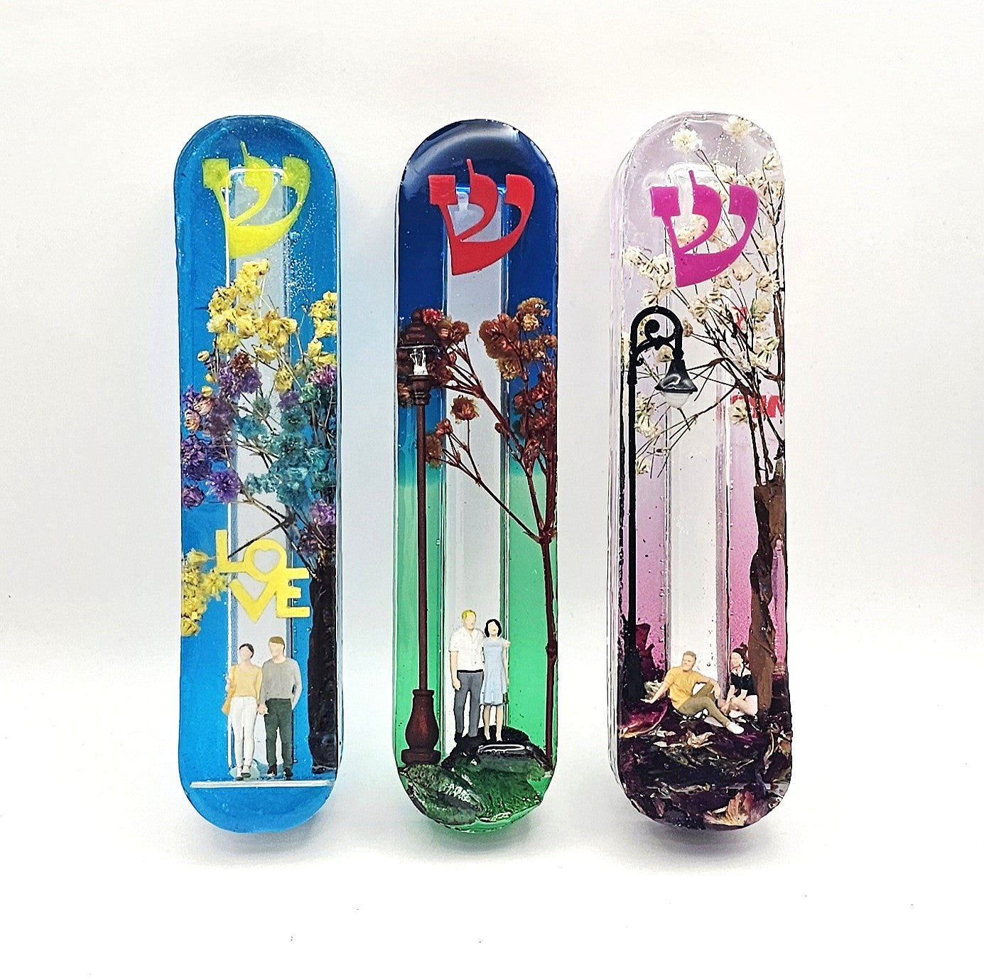 Mezuzah with a story - Loving Couple 12cm #296 מזוזה עם סיפור