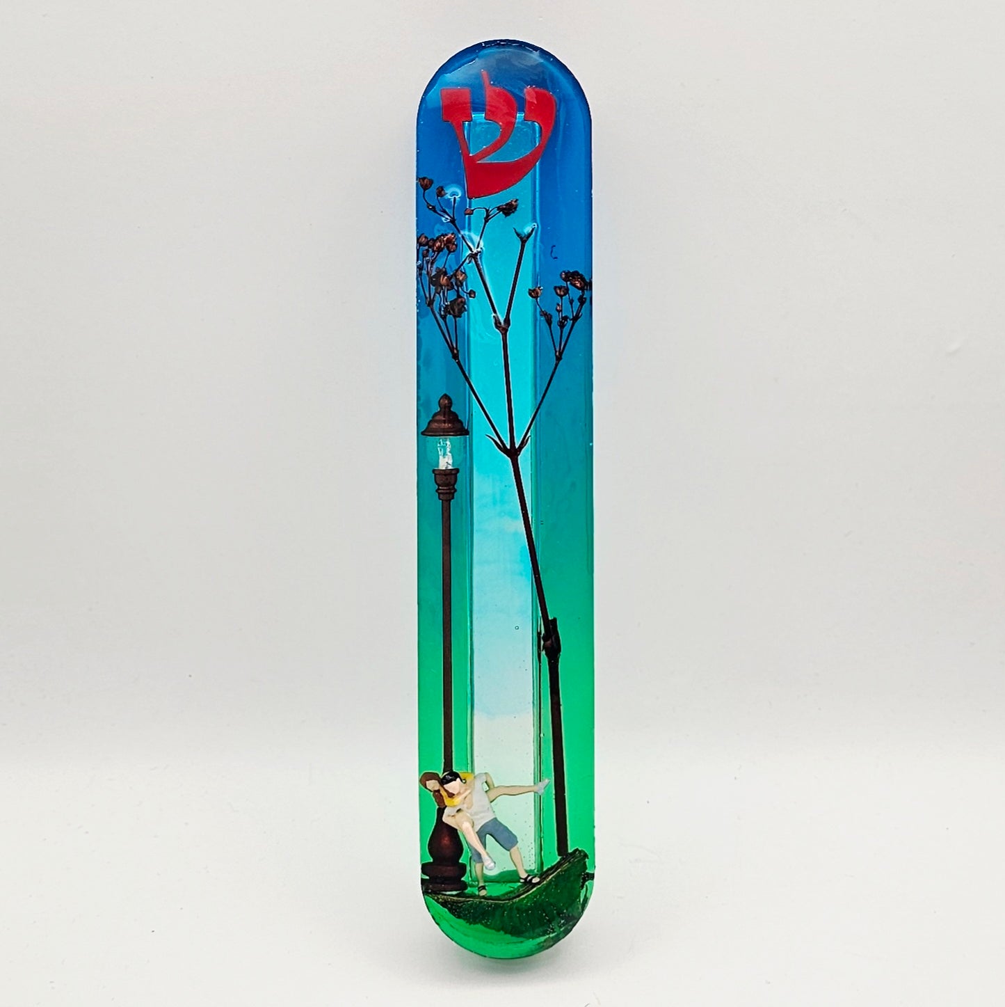 Mezuzah with a story - Loving Couple - 15cm #298 מזוזה עם סיפור
