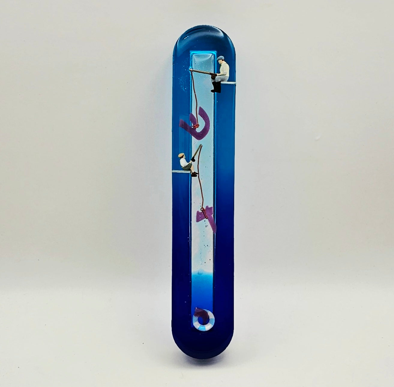 Mezuzah with a story - Fisherman - 15cm #304 מזוזה עם סיפור