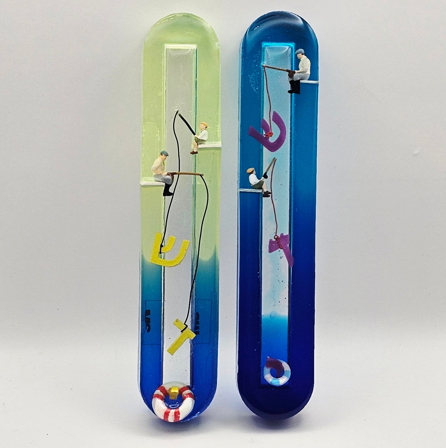Mezuzah with a story - Fisherman - 15cm #304 מזוזה עם סיפור