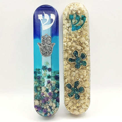 Mezuzah with a story - Flowers - 12cm #312