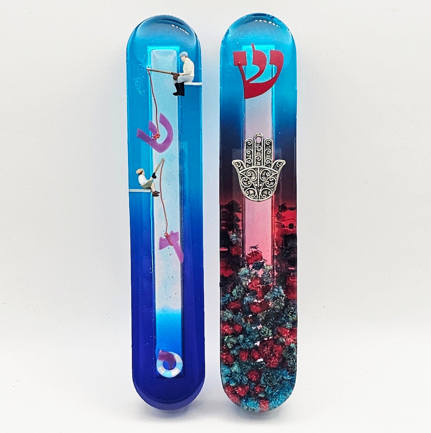 Mezuzah with a story - Hamsa - 15cm #315 מזוזה עם סיפור