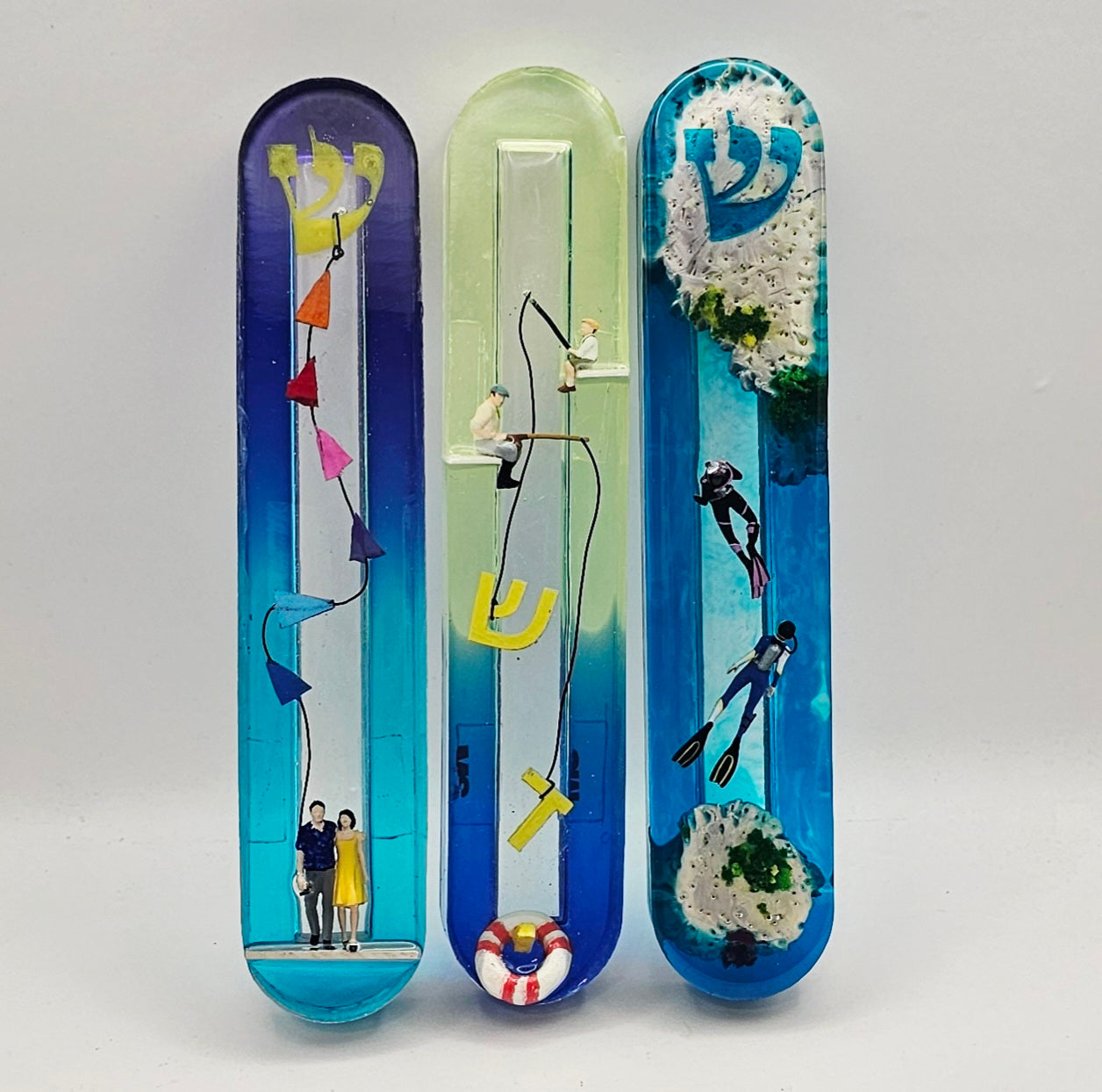 Mezuzah with a story - Diver - 15cm #343 מזוזה עם סיפור