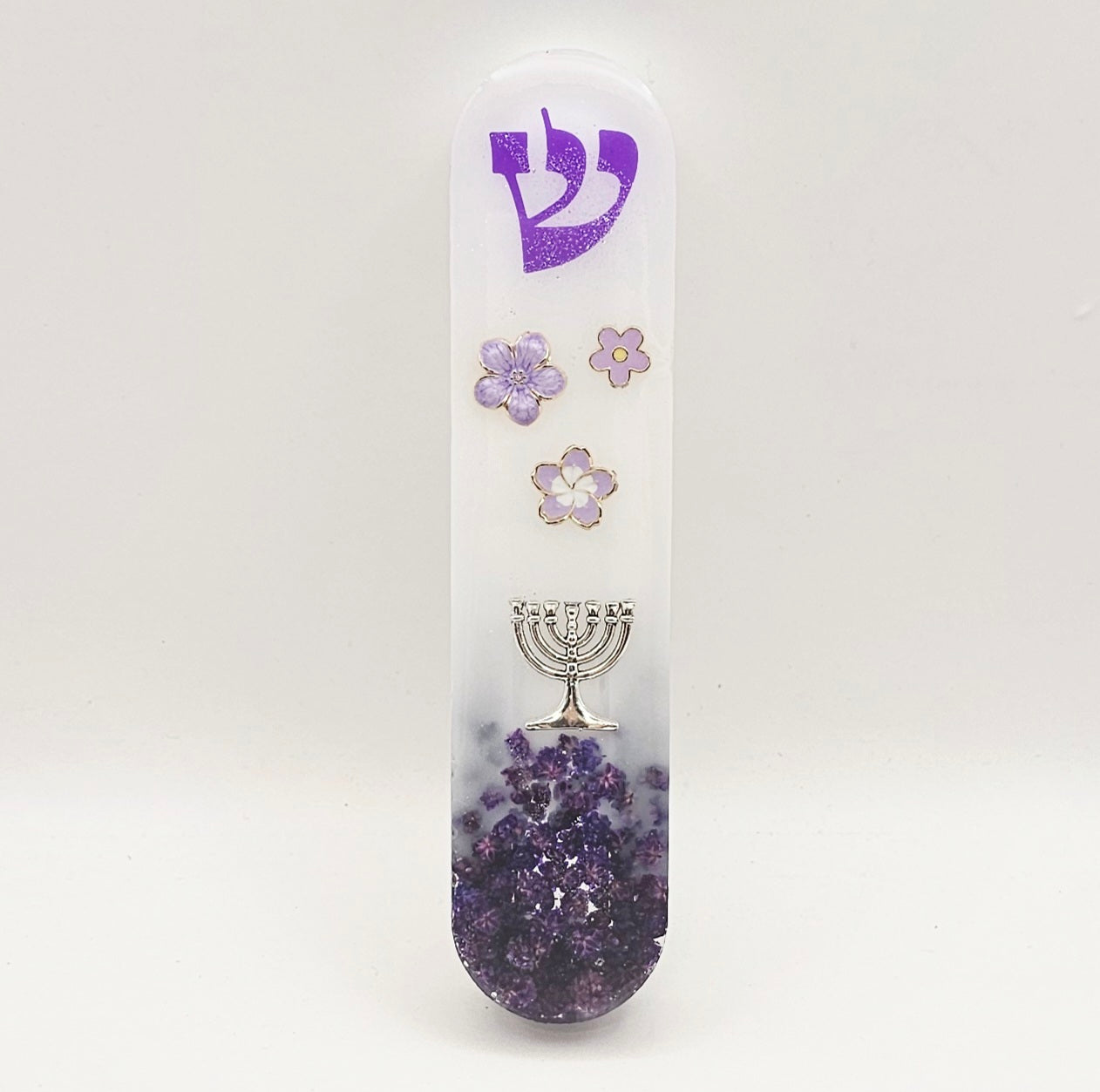 Mezuzah with a story - White - 12cm #350 מזוזה עם סיפור