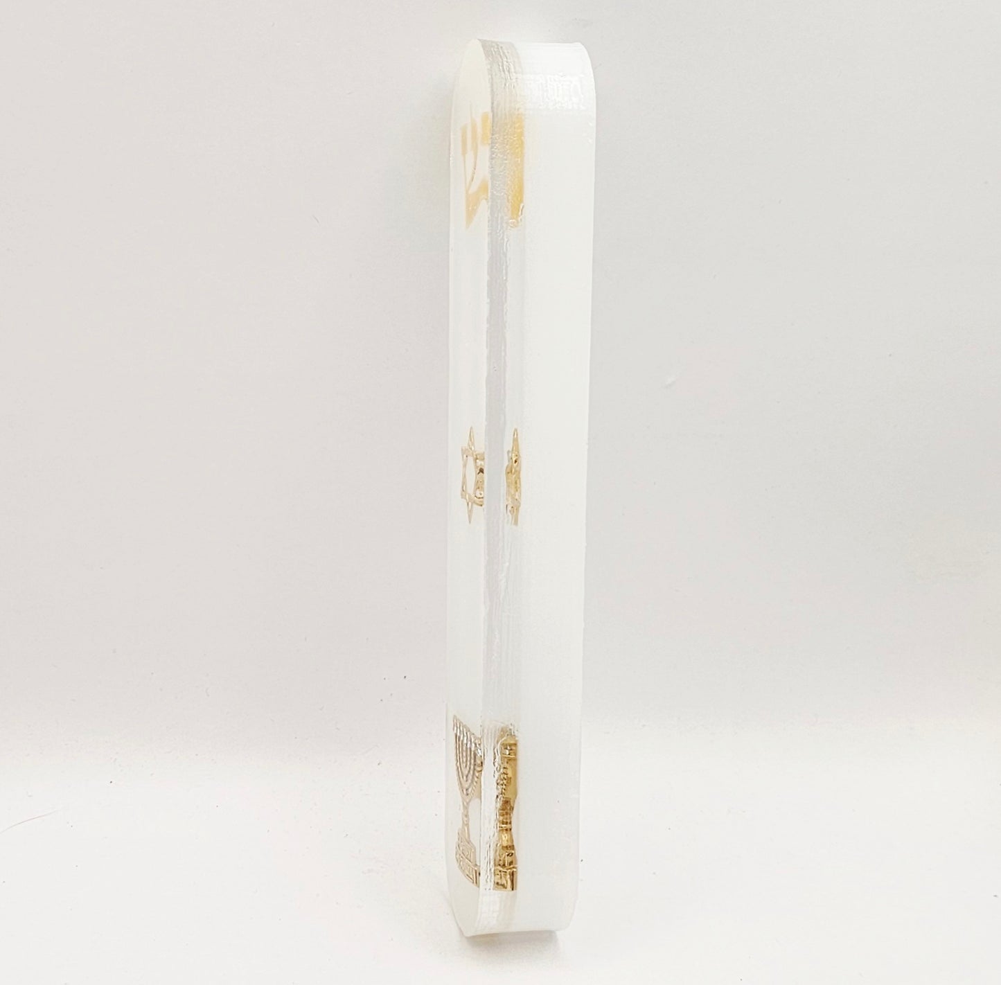 Mezuzah with a story - White - 15cm #349 מזוזה עם סיפור