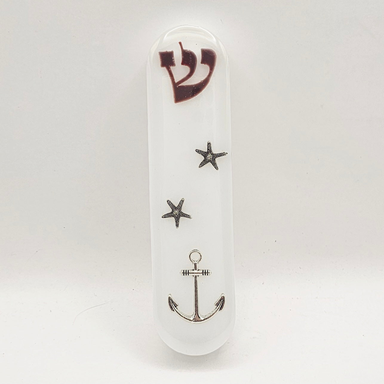 Mezuzah with a story - White - 10cm #346 מזוזה עם סיפור