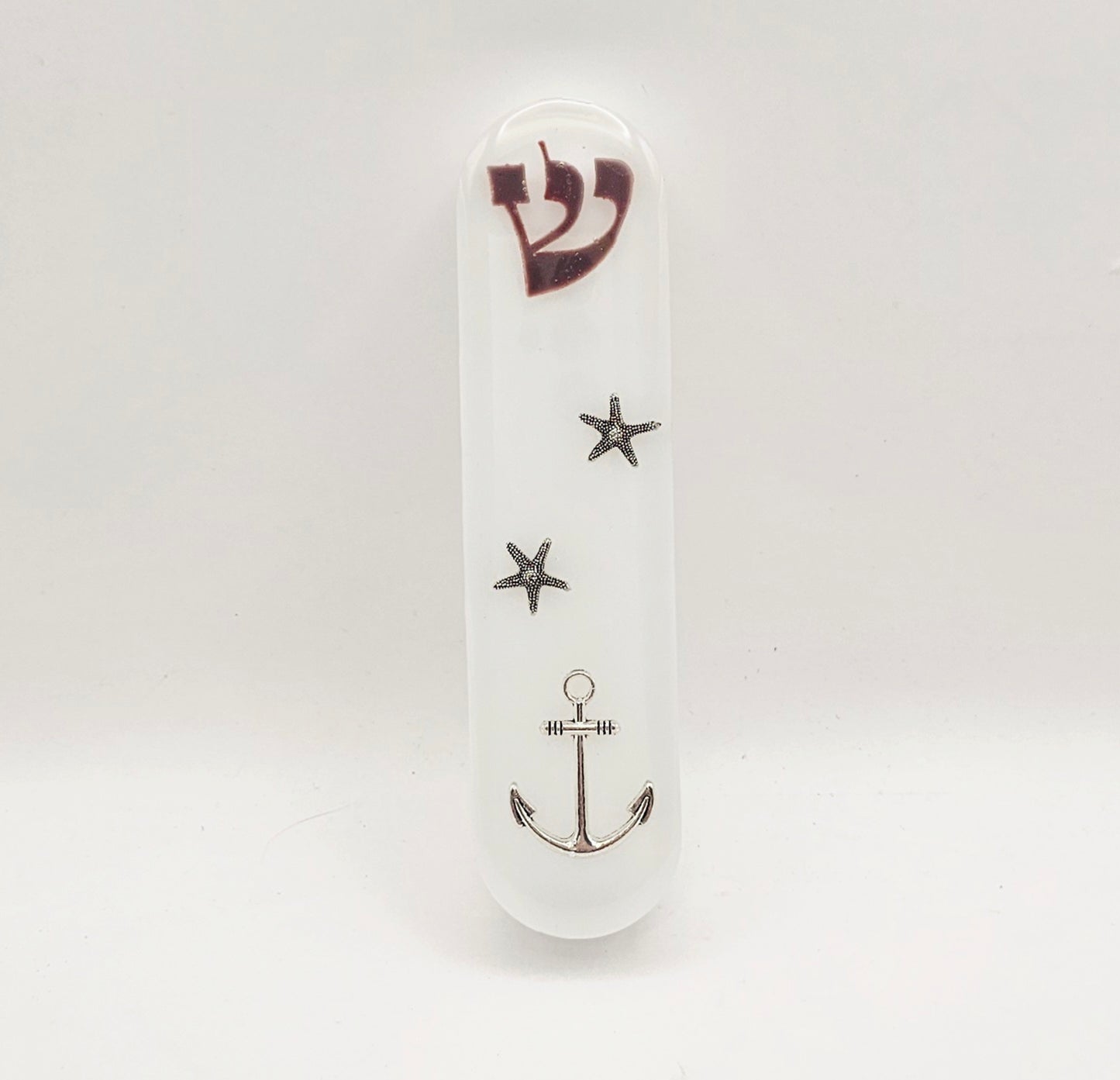 Mezuzah with a story - White - 10cm #346 מזוזה עם סיפור