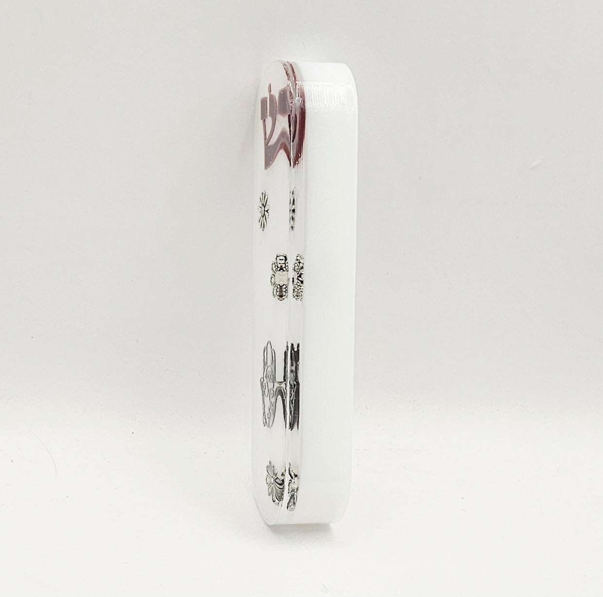 Mezuzah with a story - White - 10cm #348 מזוזה עם סיפור