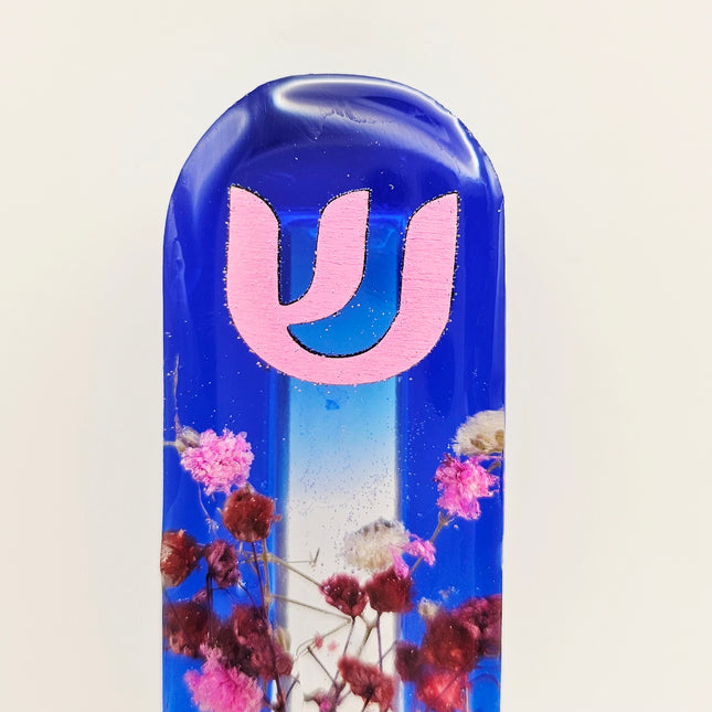 בית מזוזה 12 ס"מ - מרפסת עם פרחים