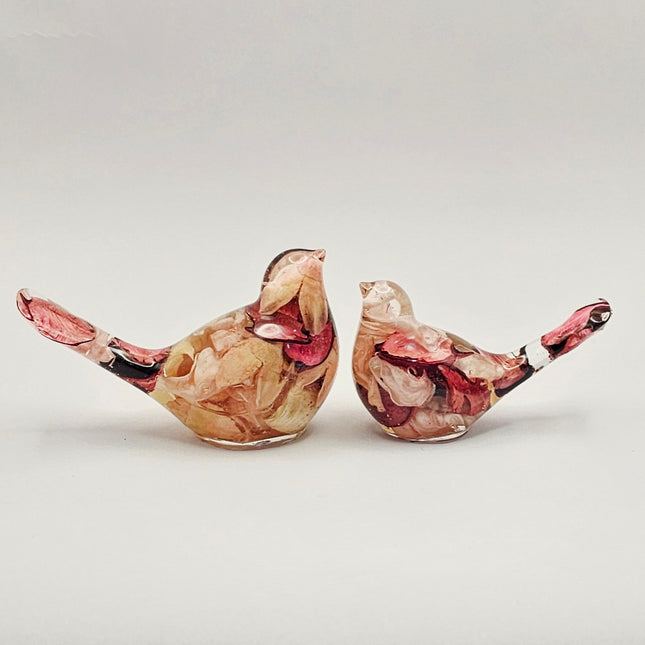 סט ציפורים - פוטפורי צהוב-ורוד