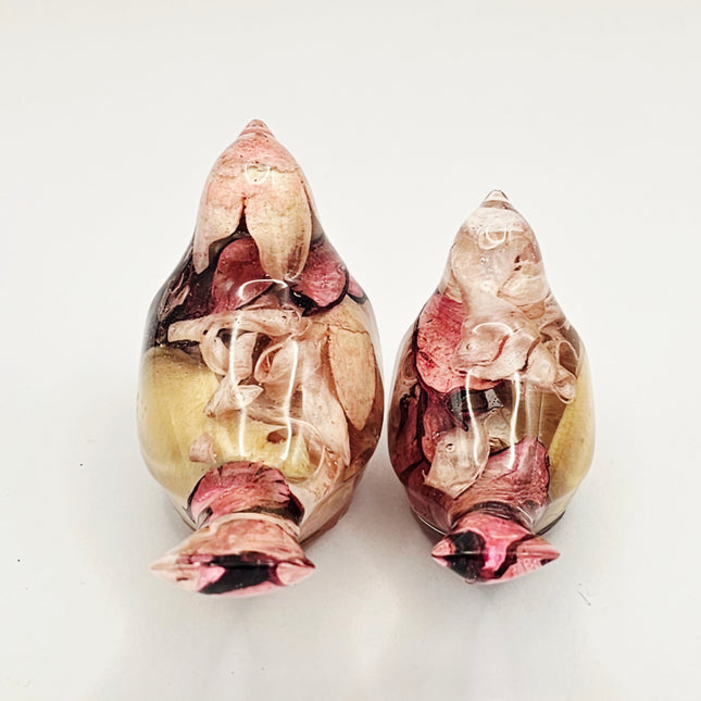 סט ציפורים - פוטפורי צהוב-ורוד