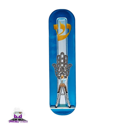 Mezuzah with a story - Hamsa - 10cm #266 מזוזה עם סיפור