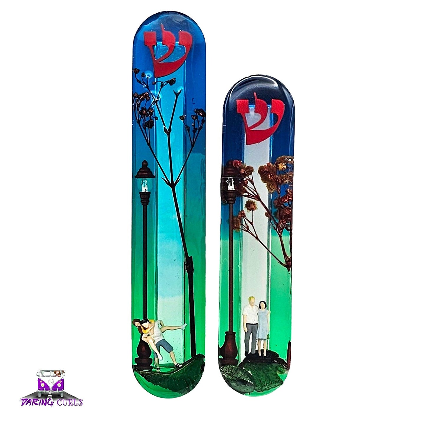 Mezuzah with a story - Loving Couple - 15cm #298 מזוזה עם סיפור