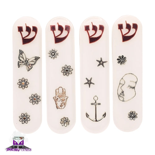 Mezuzah with a story - White - 10cm #348 מזוזה עם סיפור